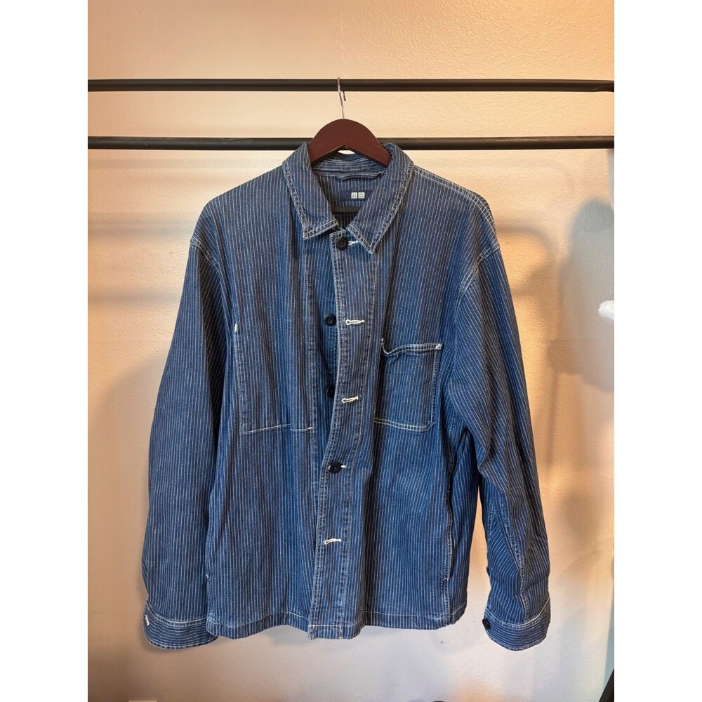 Uniqlo hickory stripe men's jacket size large